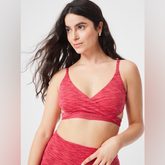 NWT Outdoor Voices Flow Low Coverage Bra Rose Garden - Picture 2 of 2